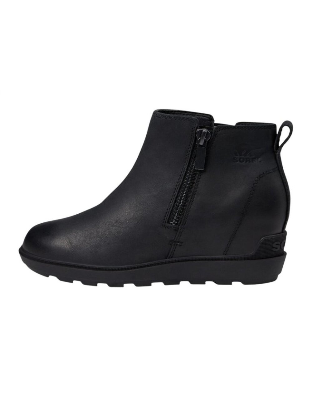 NWT Sorel Womens Evie II Zip Wedge Ankle Boot 2056371 Black / Black 8.5M - Picture 5 of 16
